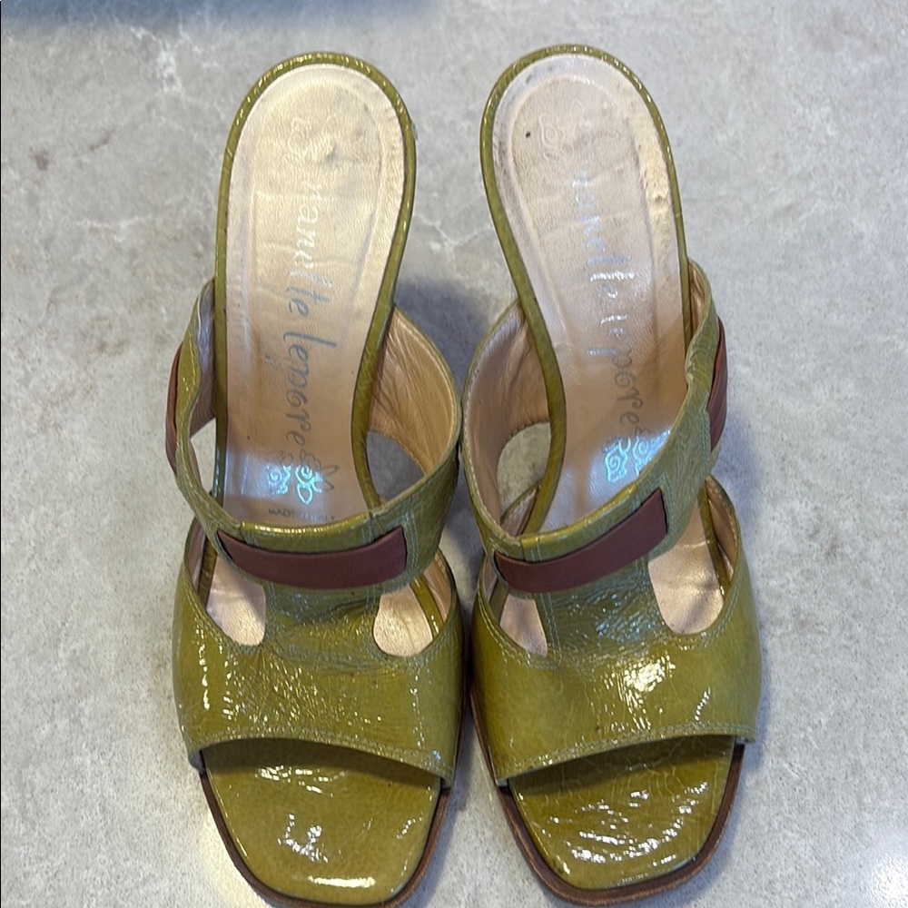 Nanette Lepore Green Heels with Chunky Heel and Decorative Strap